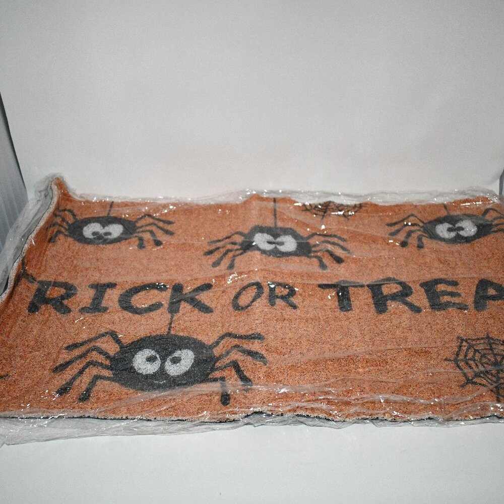 Drydiet Halloween Spider Door Mat, Imitation Coir Doormat, Farmhouse Porch Rug,